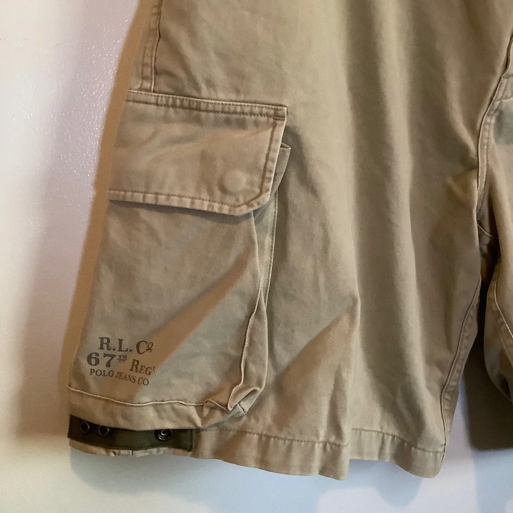 Polo Jeans Co Ralph Lauren Mens 42 Khaki Cargo Shorts 67th Reg Military Trousers